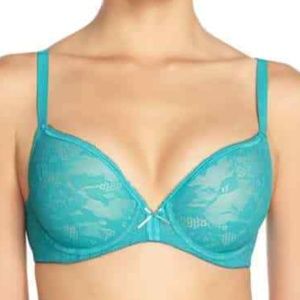 WACOAL FINESSE UNDERWIRE T-SHIRT BRA BLUE/GREEN